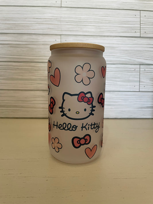 Hello Kitty Frosted Glass