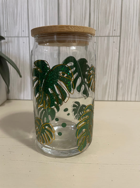 Tropical beer can glass