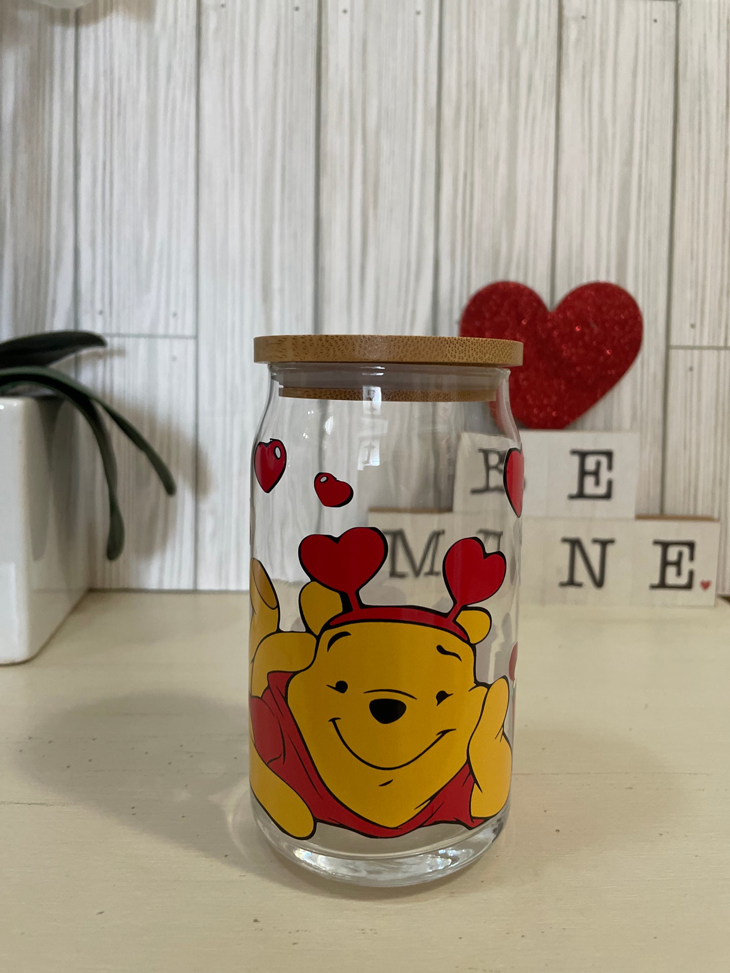 Winnie the Pooh beer can glass