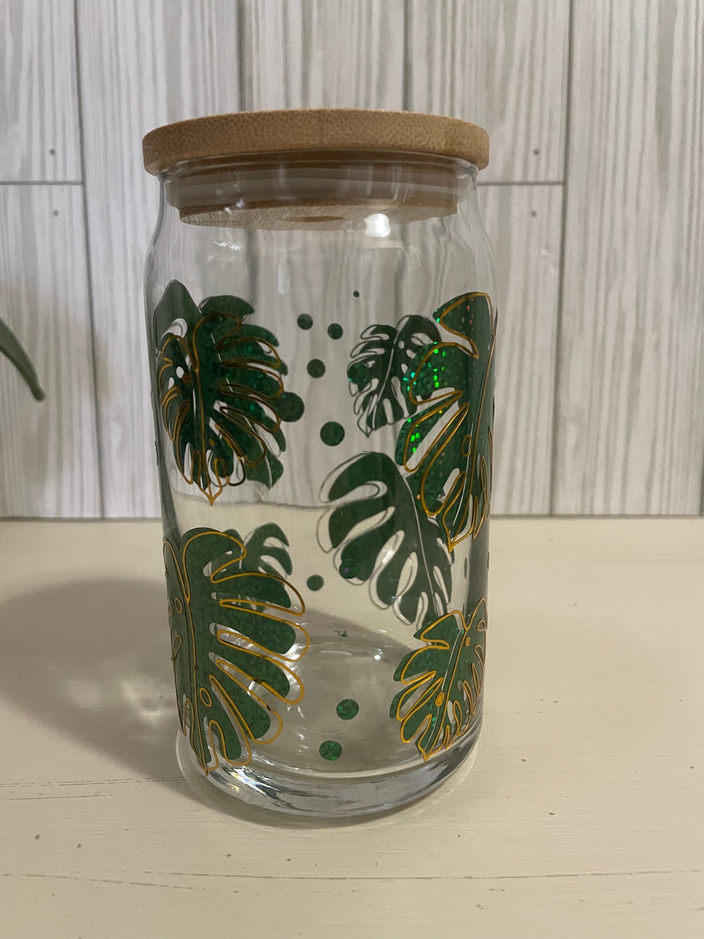 Tropical beer can glass